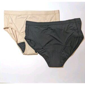 Breezies plus size 3X leak proof high cut briefs period panties set of 2